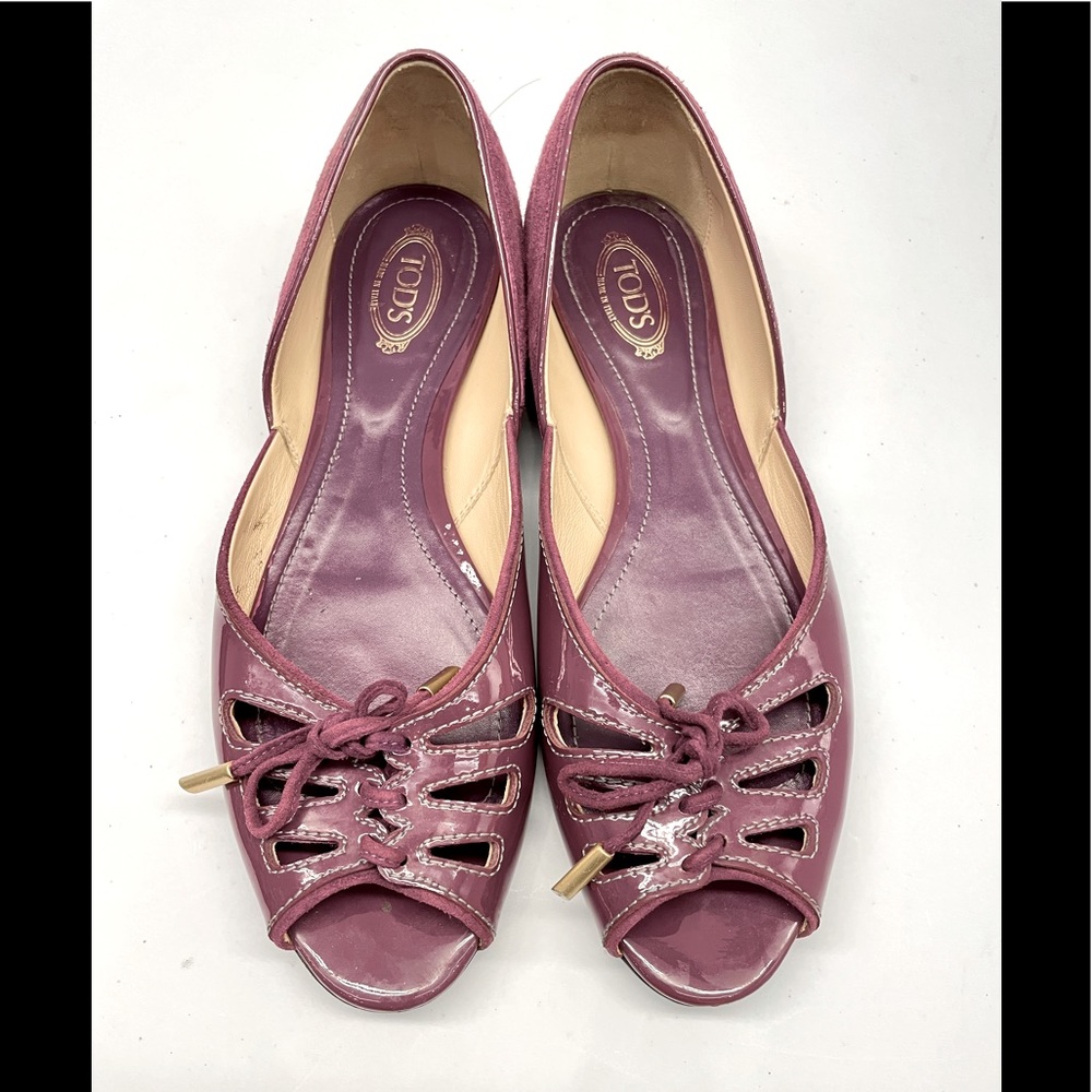Tod’s  Women’s leather peep toe flats
